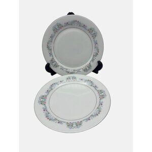 Crown Ming Fine China Windsor 2 Salad Plates 7.5" Jian Shiang Floral Pattern